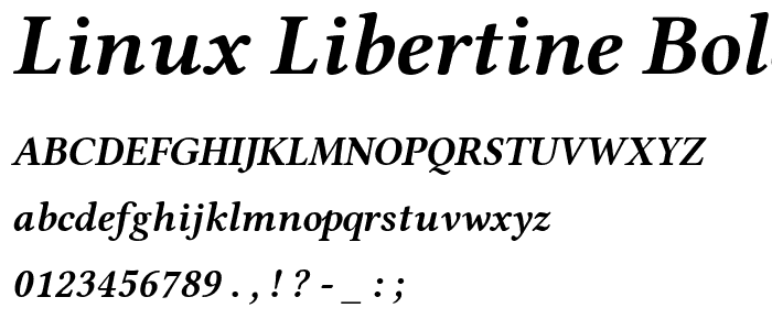 Linux Libertine Bold Italic font